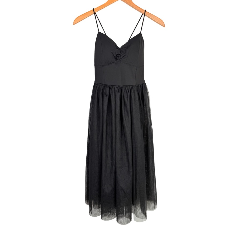 Halara V Neck Backless Mesh Tulle Midi Dress Fairy Balletcore Whimsigoth NWT - Picture 4 of 12